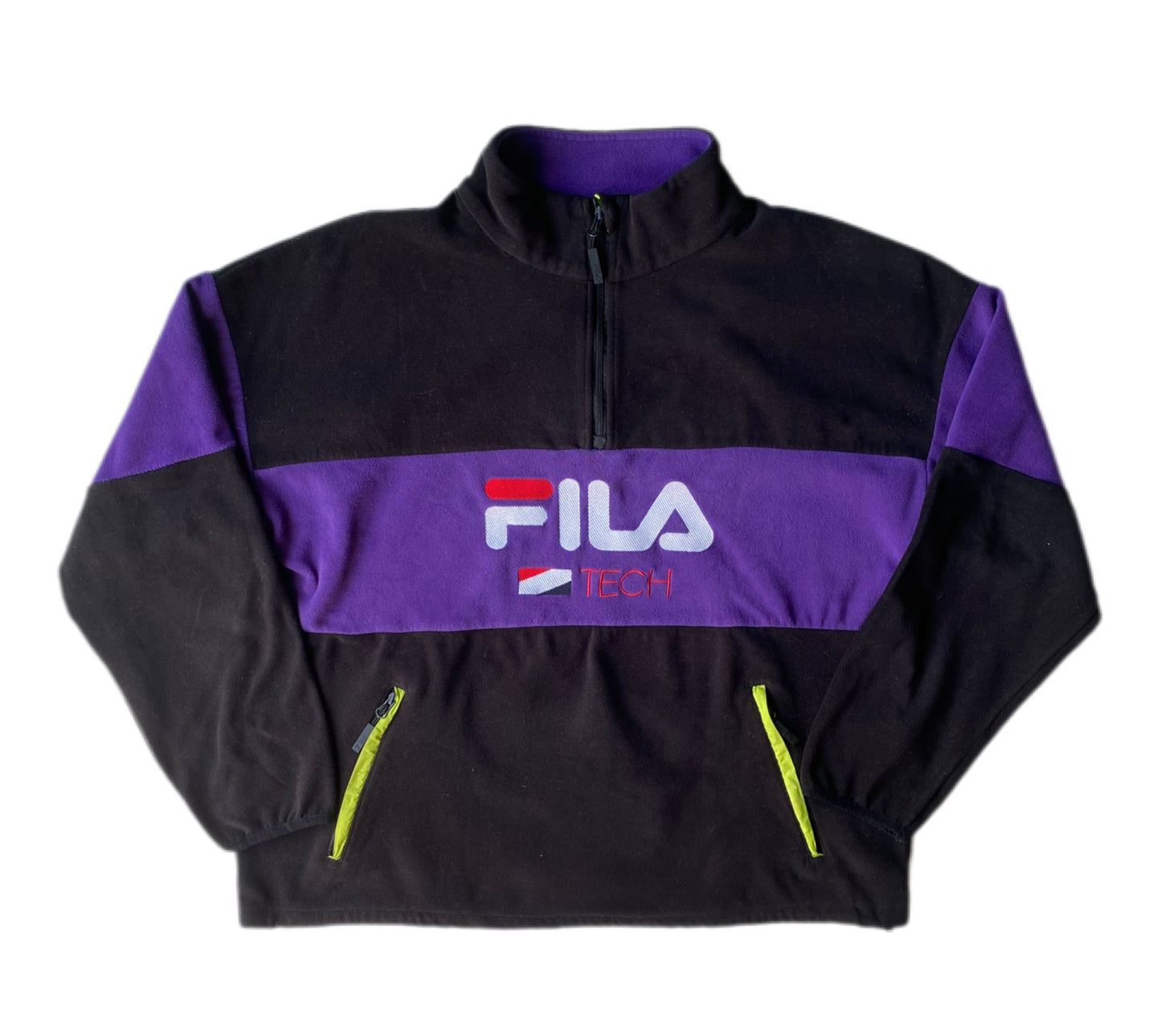 Polaire Fila Tech, noir et violet, M oversize