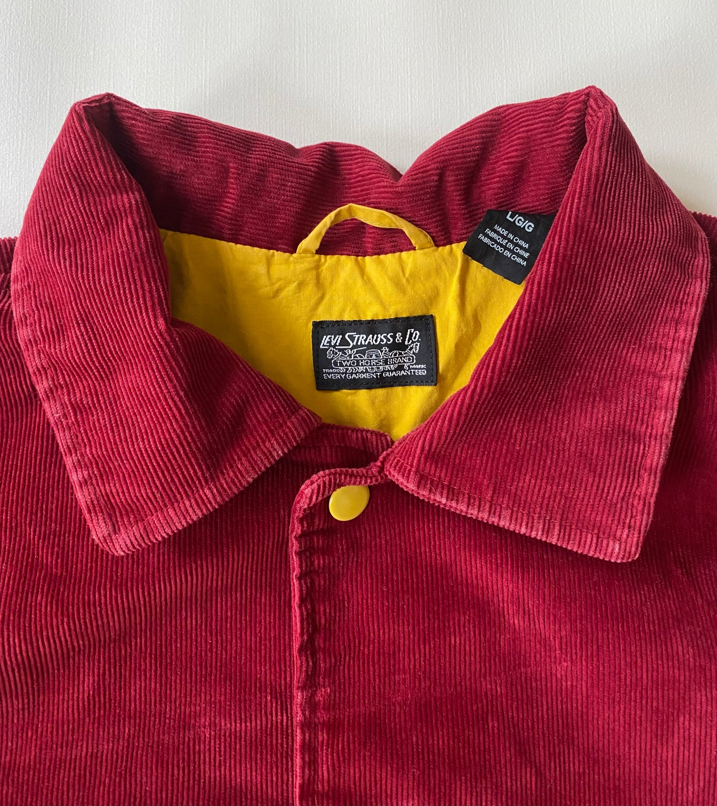 Veste velours côtelé Levi's, rouge bordeaux, L