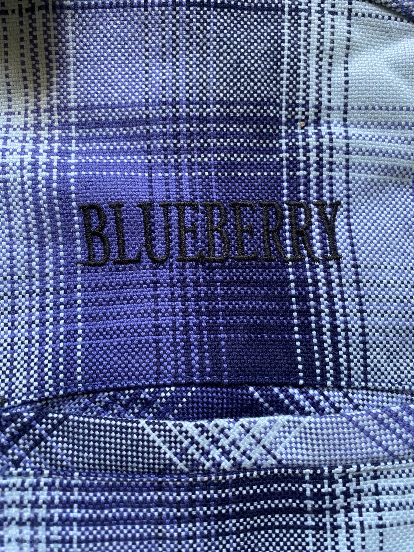 Chemise vintage Blueberry, bleu et carreaux, S/M