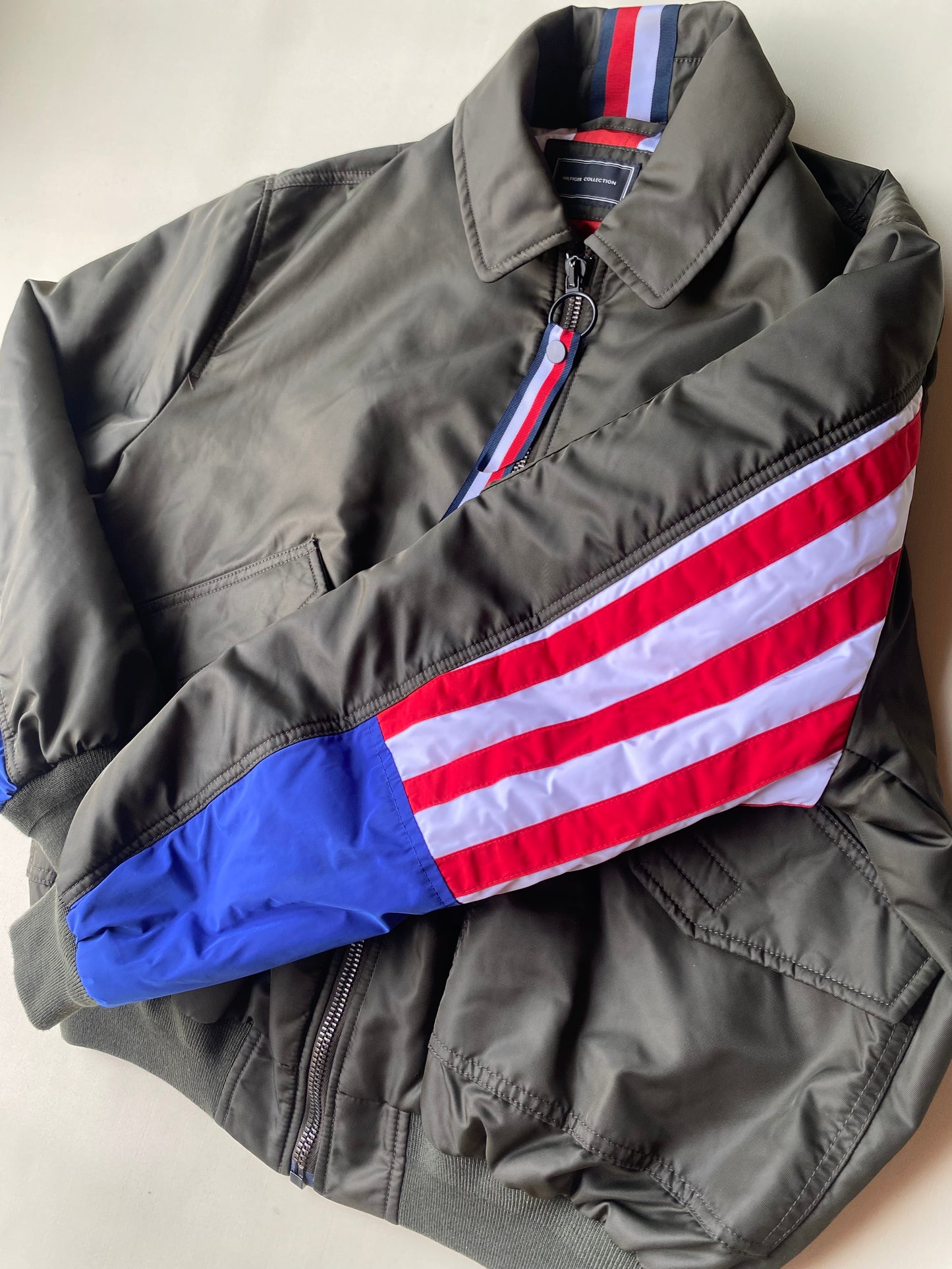 Veste aviateur Tommy Hilfiger, made in Italy, Kaki foncé/tricolore, L