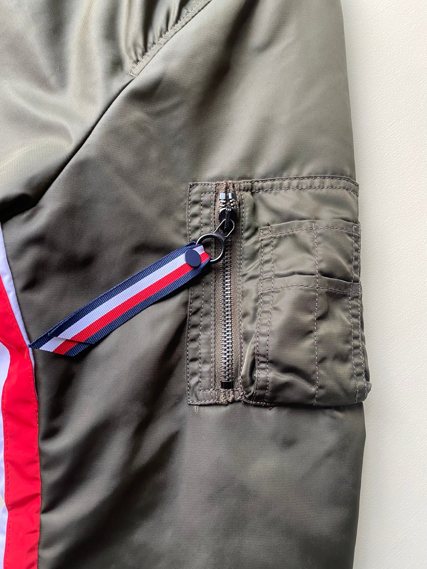 Veste aviateur Tommy Hilfiger, made in Italy, Kaki foncé/tricolore, L