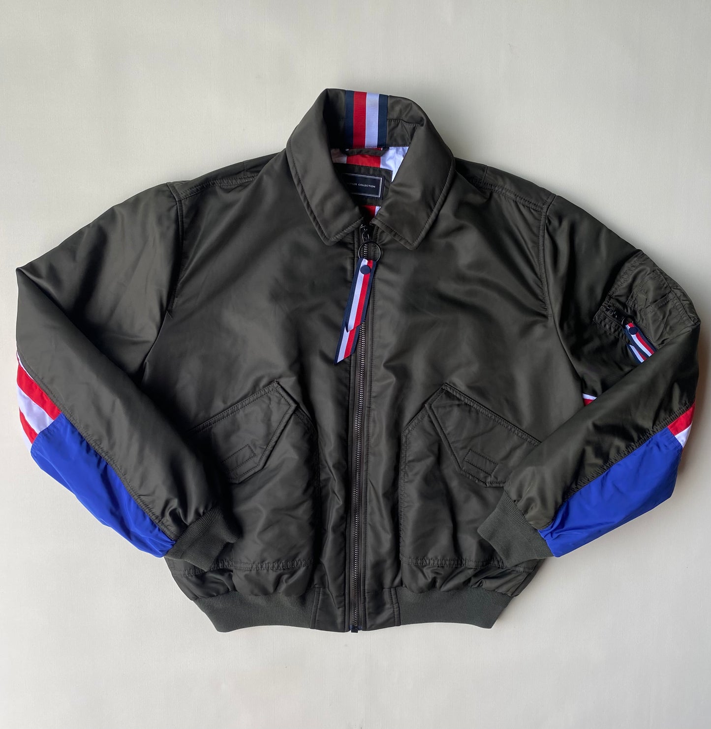 Veste aviateur Tommy Hilfiger, made in Italy, Kaki foncé/tricolore, L