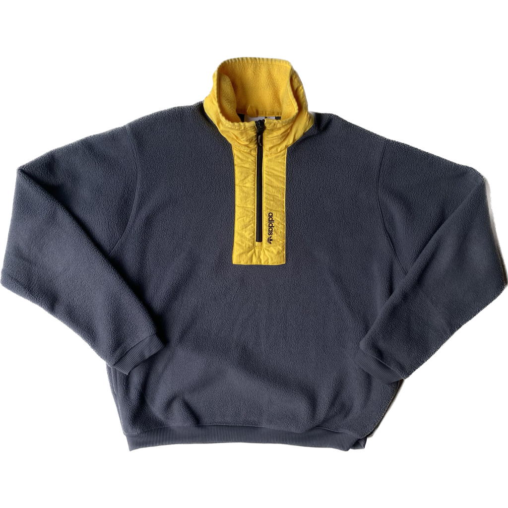 Polaire demi-zip Adidas, Gris/Jaune, M