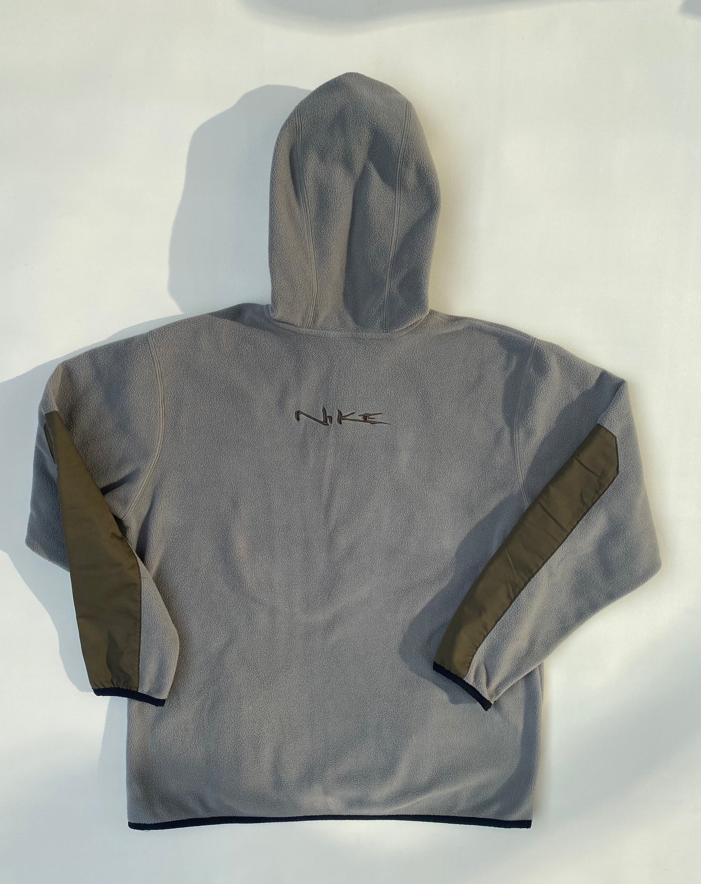 Hoodie polaire Nike, gris/vert, M