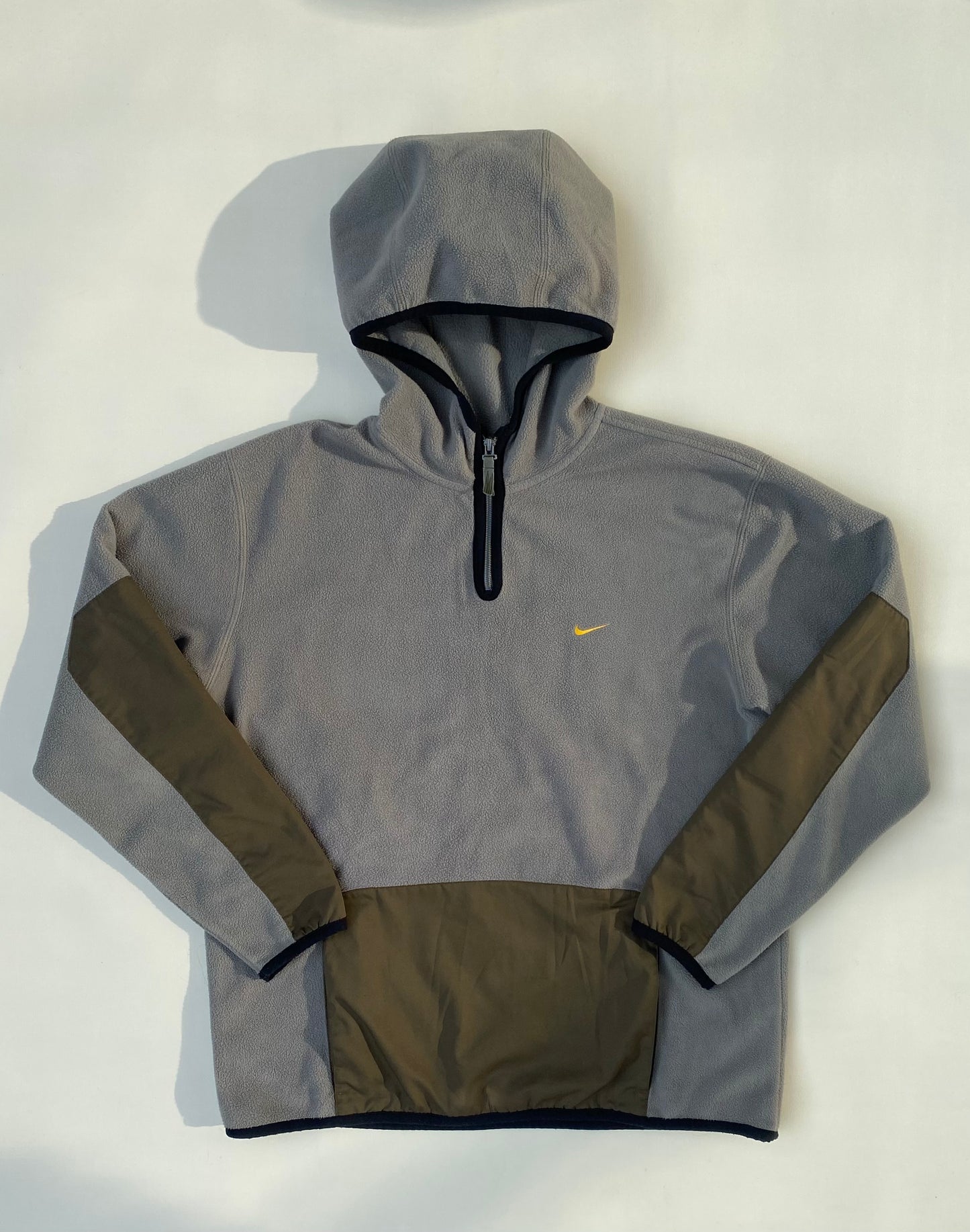 Hoodie polaire Nike, gris/vert, M