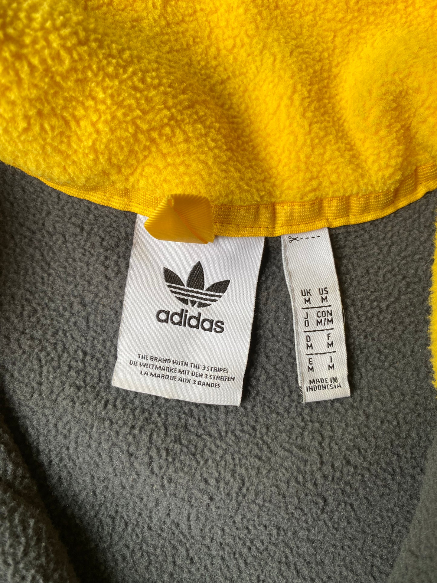 Polaire demi-zip Adidas, Gris/Jaune, M