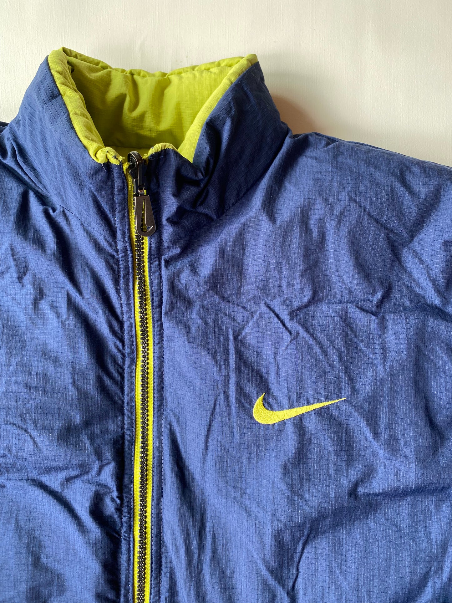 Doudoune vintage réversible Nike, Jaune/Vert/Marine, L