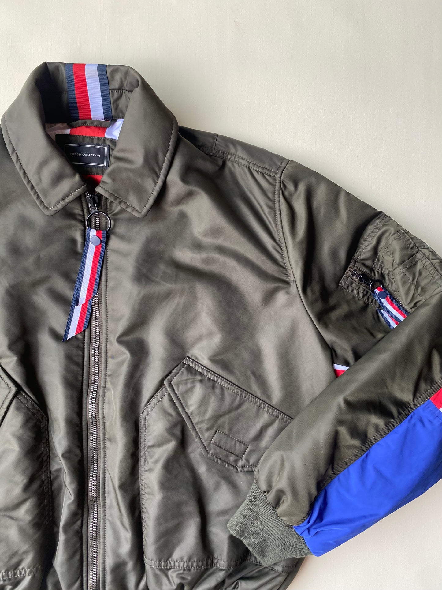 Veste aviateur Tommy Hilfiger, made in Italy, Kaki foncé/tricolore, L