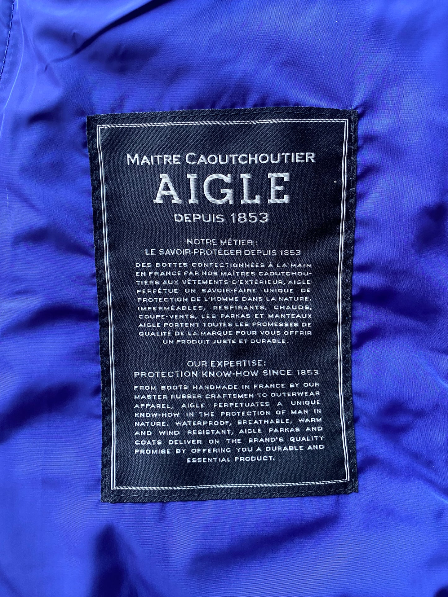 Veste matelassée Aigle, bleu, M