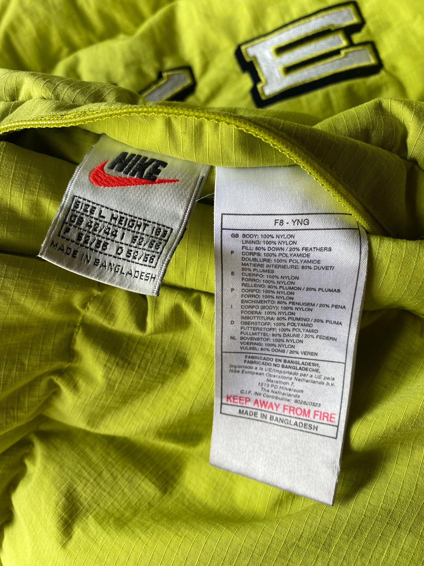 Doudoune vintage réversible Nike, Jaune/Vert/Marine, L