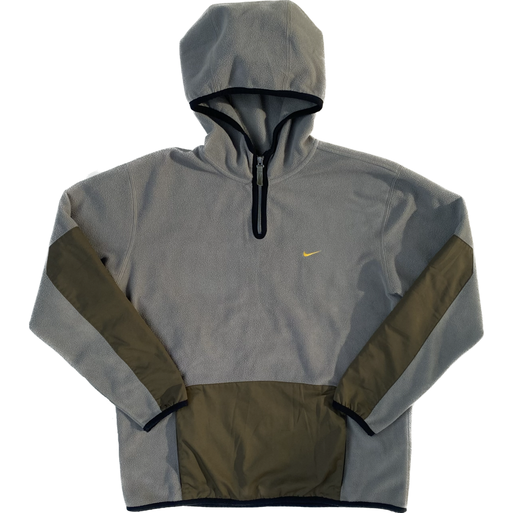 Hoodie polaire Nike, gris/vert, M