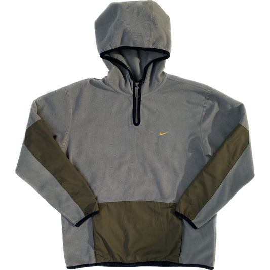 ✅ Hoodie polaire Nike, gris/vert, L