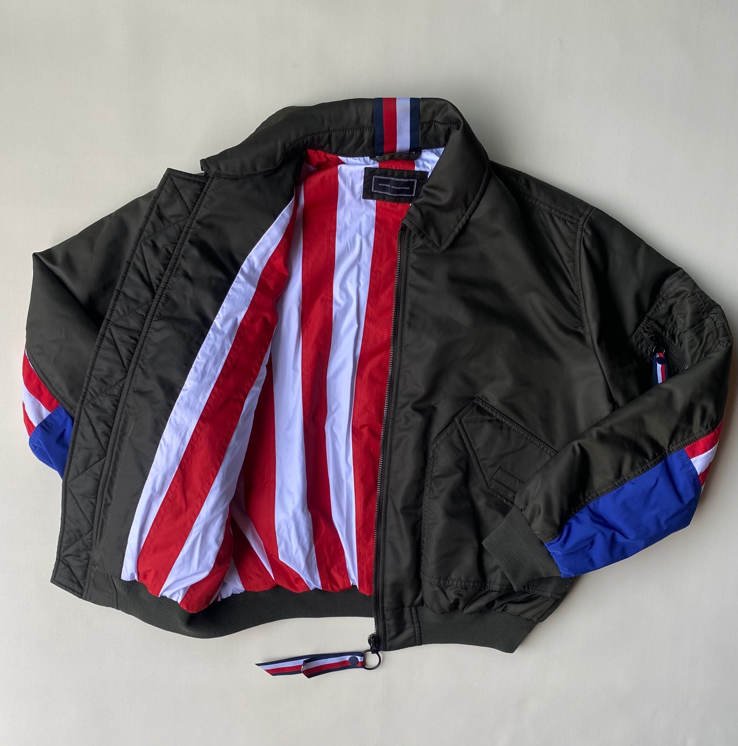 Veste aviateur Tommy Hilfiger, made in Italy, Kaki foncé/tricolore, L